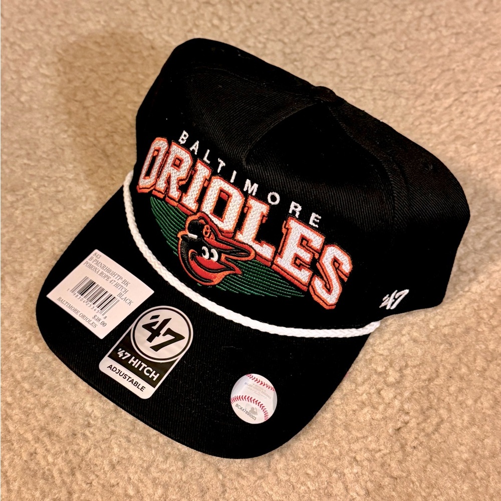 NWT ‘47 MLB Baltimore Orioles Pomona Rope Hitch Adjustable Hat - Adult OSFM